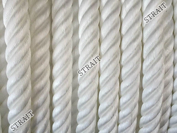 High strength round wire PP (polypropylene) cable - three strands white